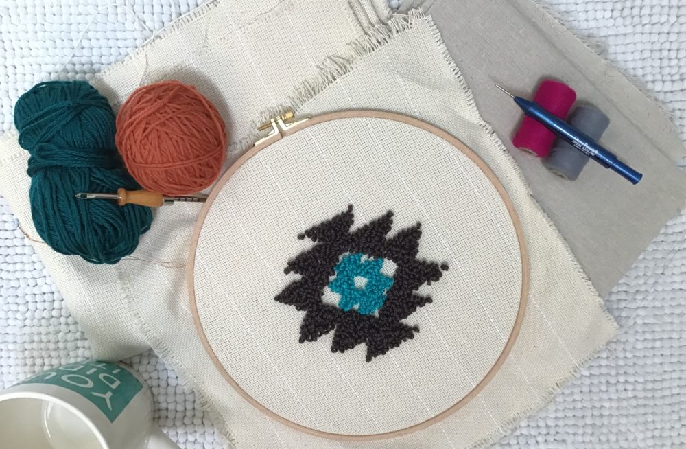 Punch Needle Rug Hooking Pillow - Basics and Free Pattern