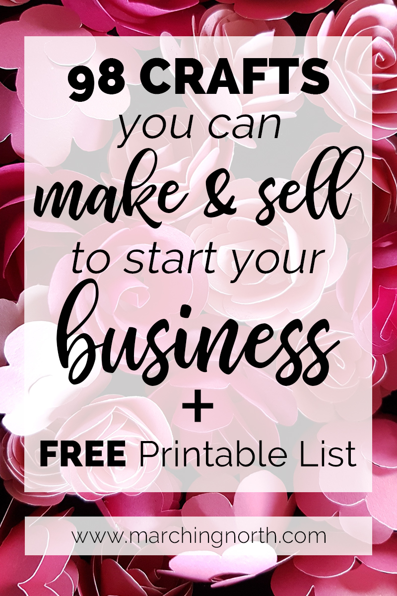 Pinterest image for 98 crafts you can make and sell to start your business