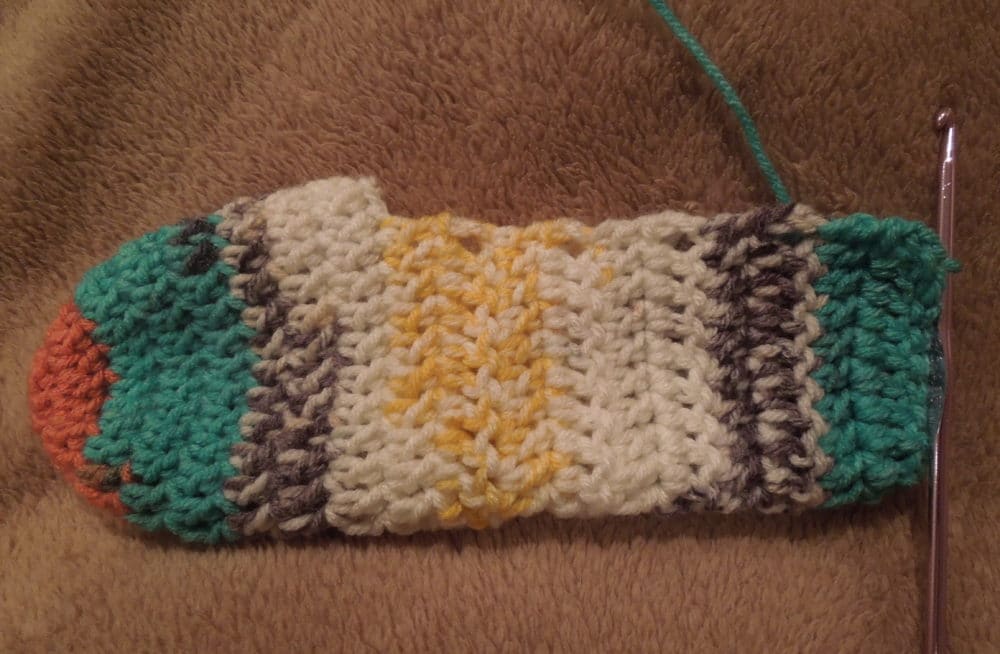 Rows finished Simple Slippers for Narrow Feet