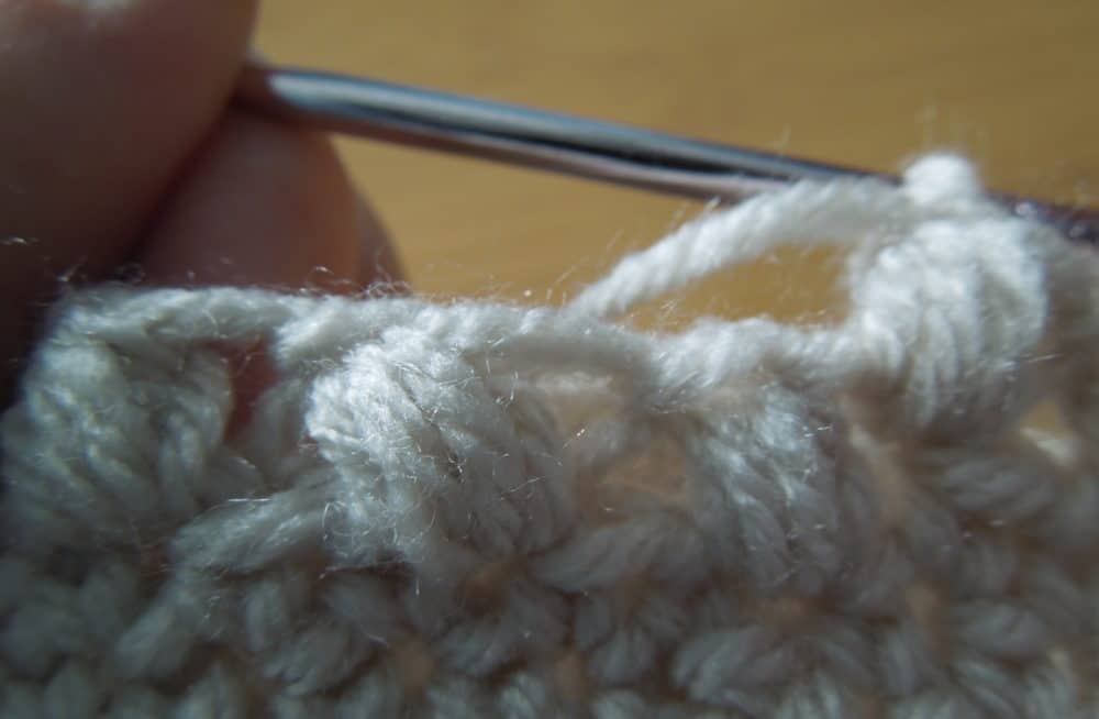 Baby Bean Hat Close Up triangle shaped space you stitch into