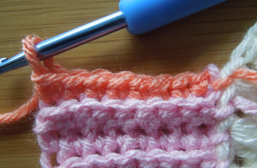 Repeat row 2 with the next color