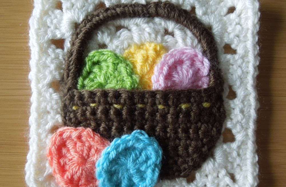 Easter Basket Appliqued Granny Square