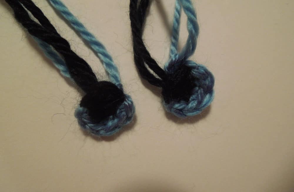 Crochet bunny eyes