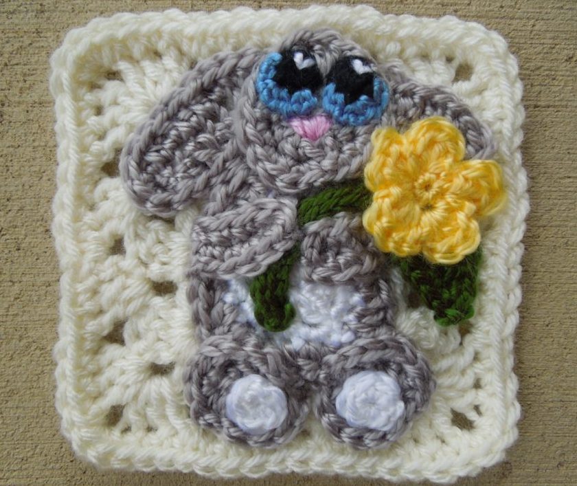 Completed bunny granny square