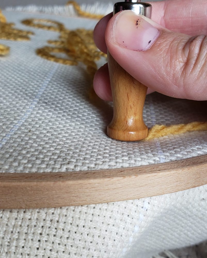 How Punch Needle Stays in Fabric (or Doesn't) Marching North