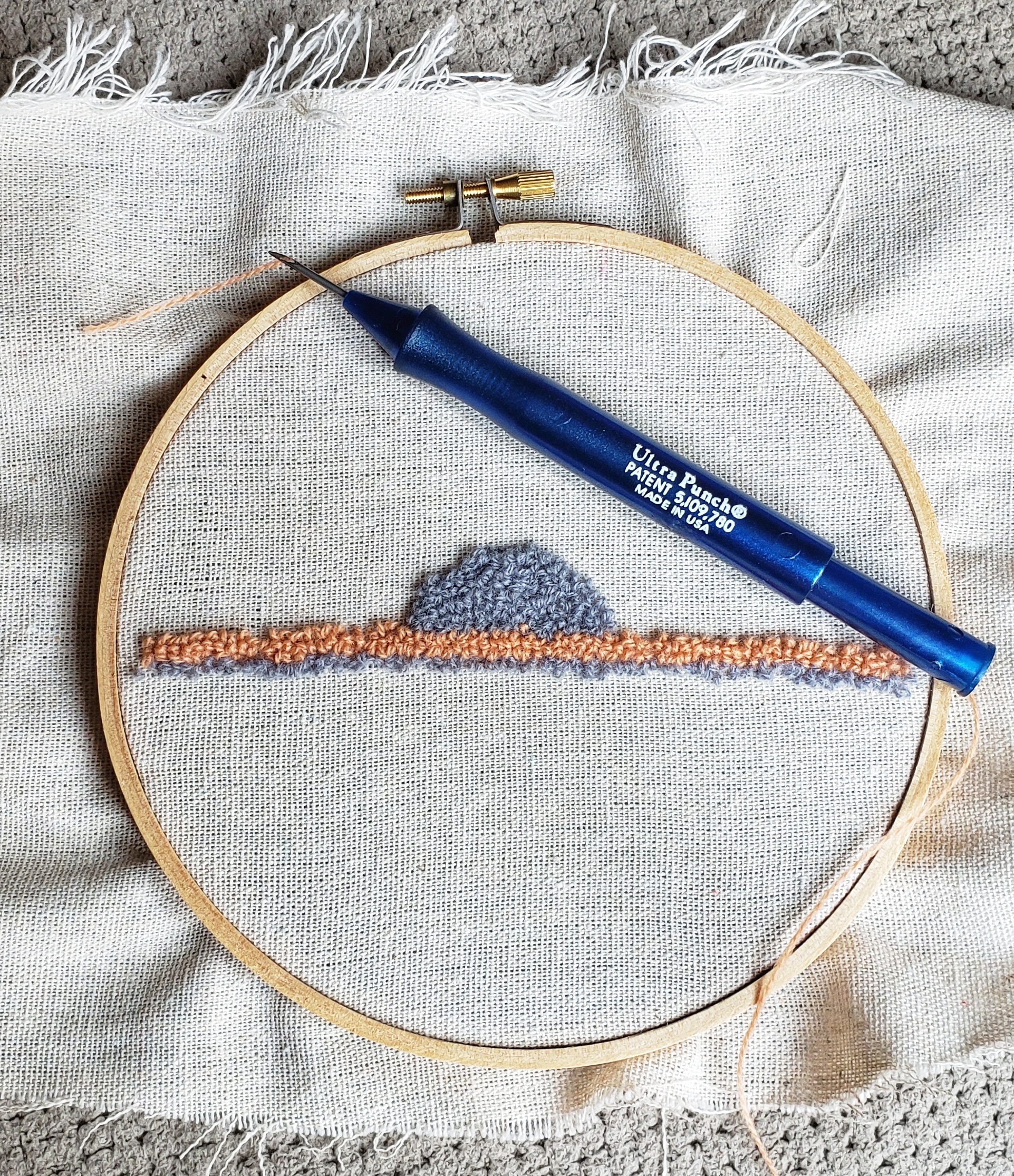 How Punch Needle Stays in Fabric (or Doesn't) Marching North