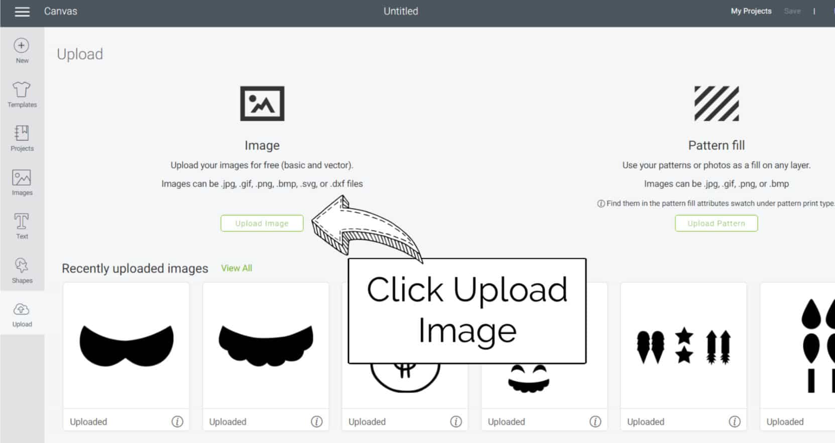 How to upload SVG file to Design Space Step 2 | Mario Mustache DIY | Marching North