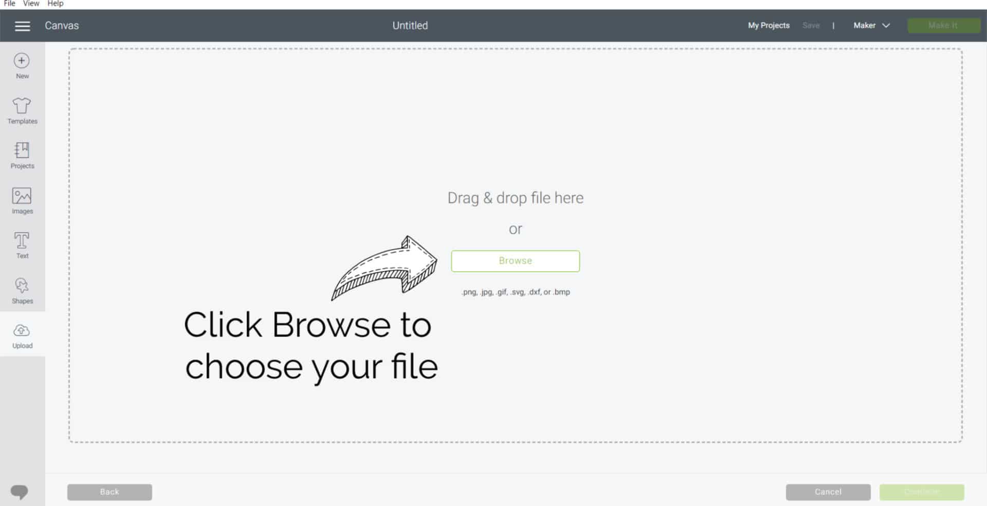 How to upload SVG file to Design Space Step 3 | Mario Mustache DIY | Marching North