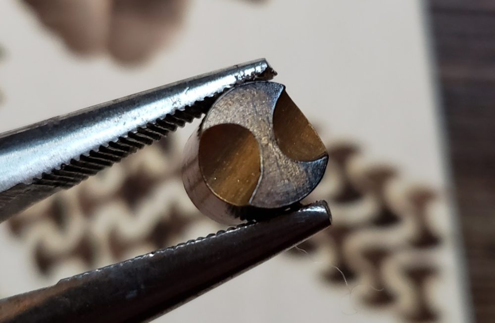 apple core stamp tip wood burning