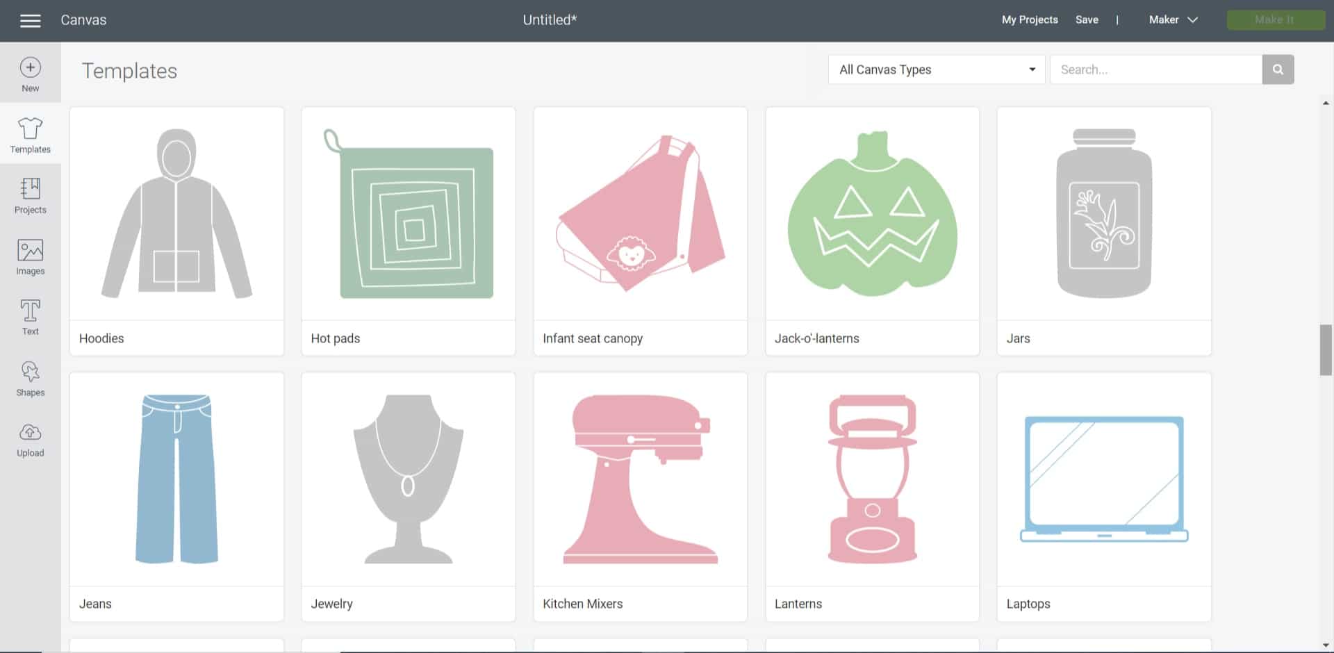 Cricut Design Space templates
