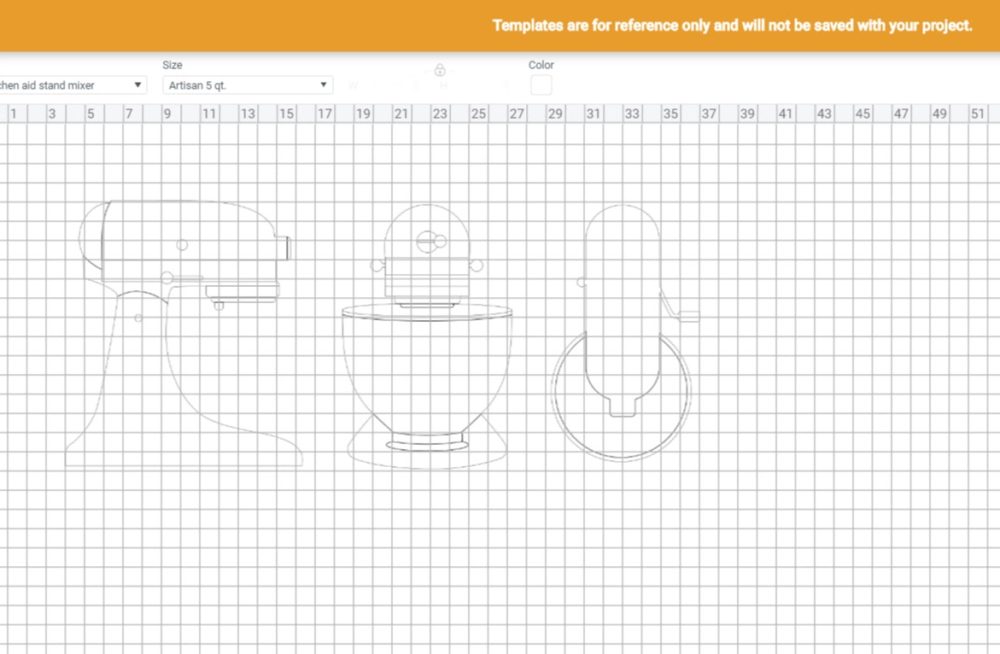 Kitchenaid Mixer template Design Space