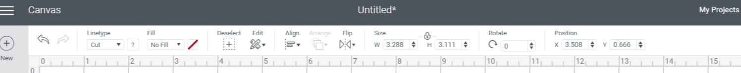 Canvas top menu