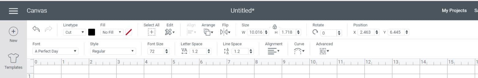 Text menu Cricut Design Space Tutorial