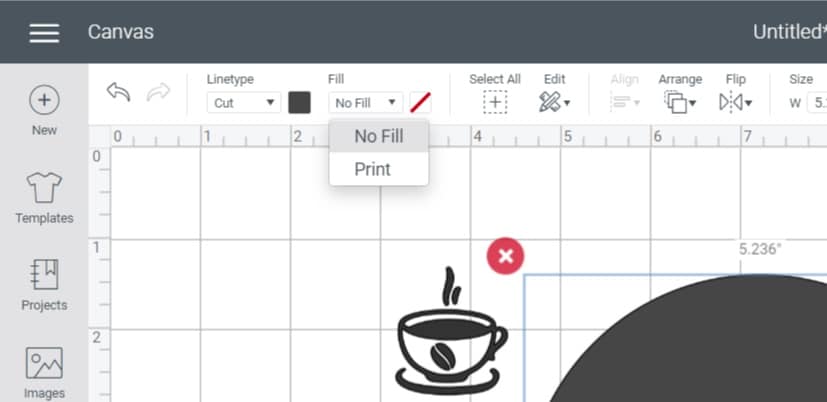 Fill menu drop down design space