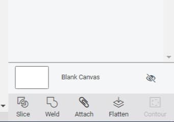 Bottom menu layers panel Design Space