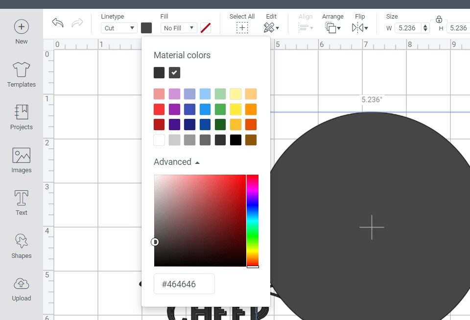 Linetype color drop down Cricut Design Space Tutorial