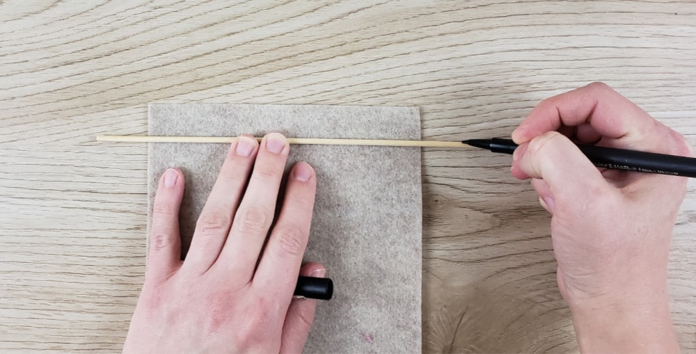 Mark where you want to cut the dowel