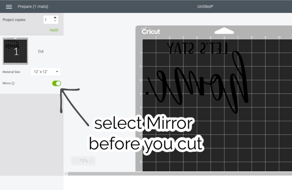 Mirror you image before you cut it | HTV on wood