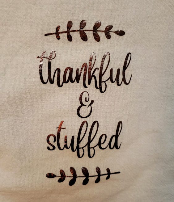 finished tea towel | Thanksgiving Cricut Projects