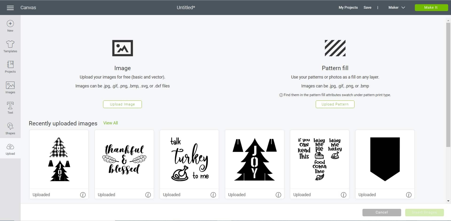 Upload Screen Design Space