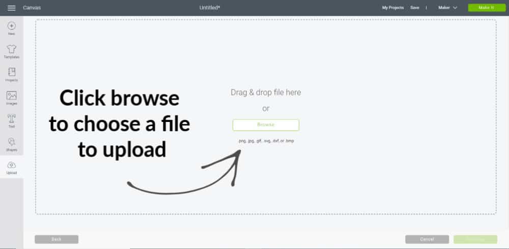 Uploading files in Design Space