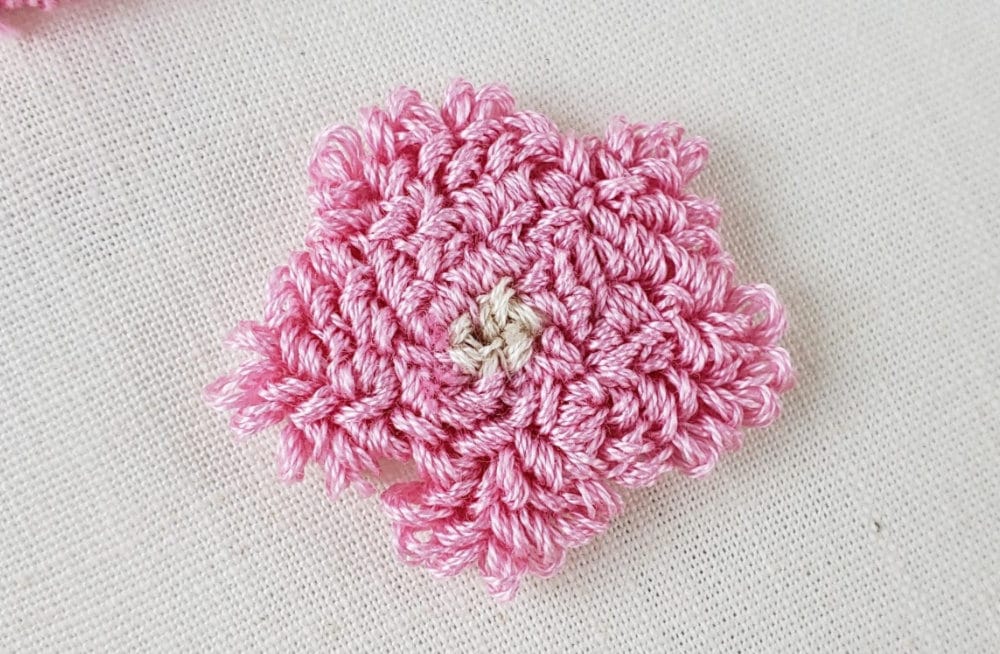 blob looking flower | punch needle for beginners
