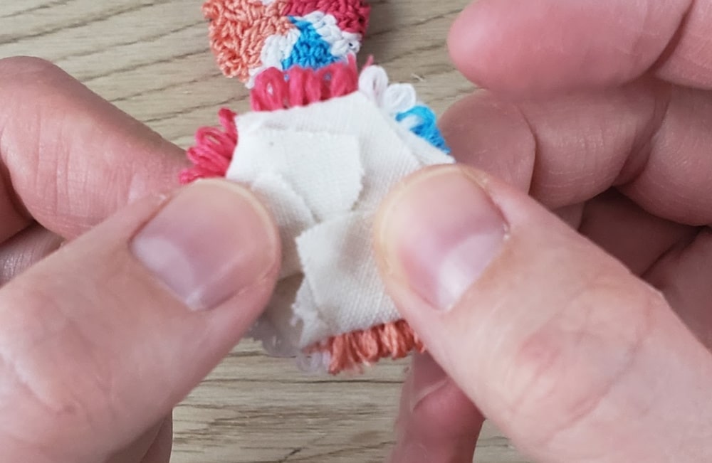 After gluing down all the flaps | DIY Punch Needle Earrings