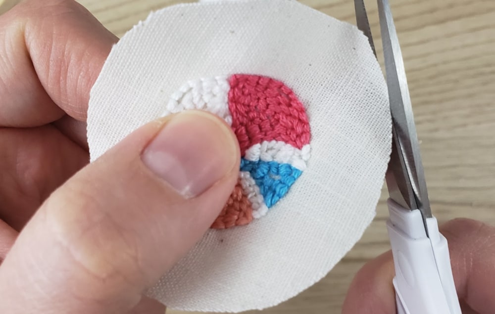 Trim fabric down