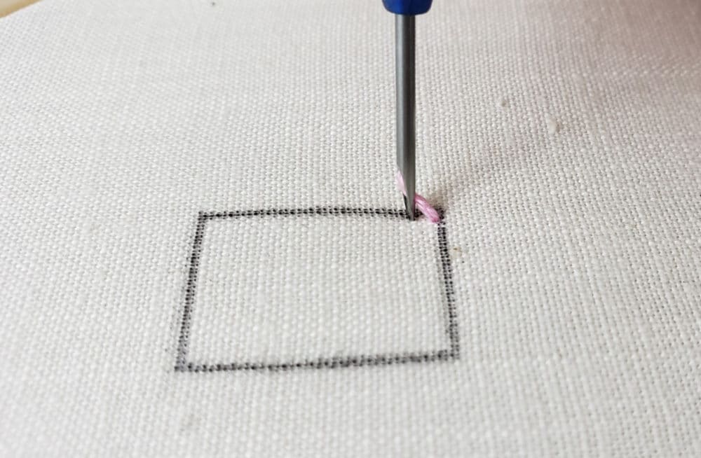 Punch needle outline stitches