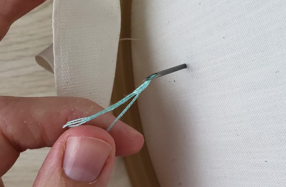 Pull the thread through to the other side