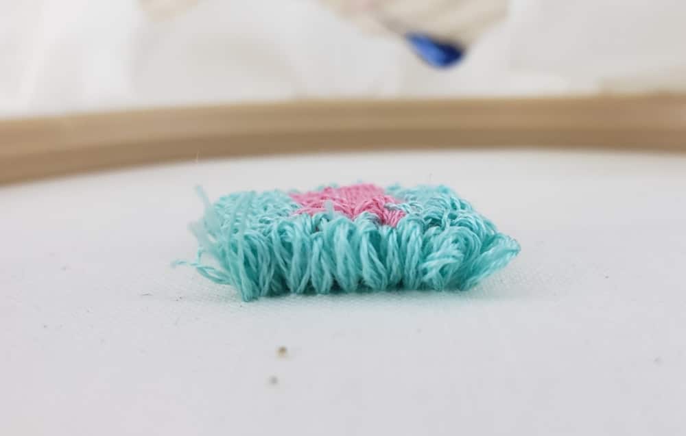 Pile side of punch needle