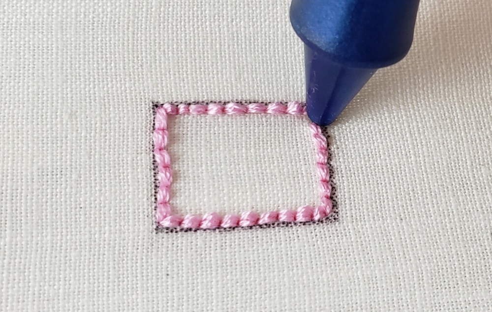 Completed punch needle outline