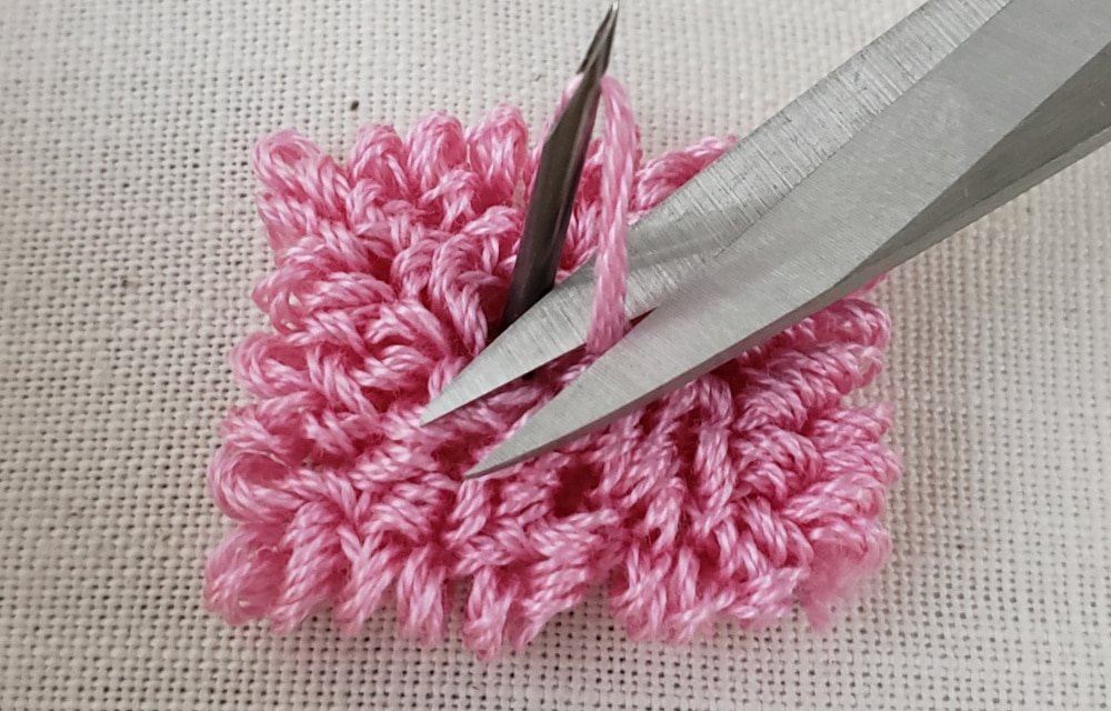 Trimming the thread when you're finished punching