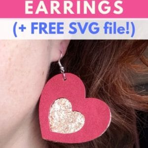 DIY Faux Leather Layered Heart Earrings