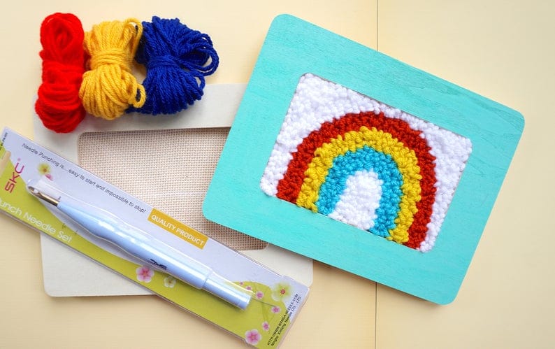 Rainbow Needle Punch Embroidery kit by MiniMasterpiecesAZ