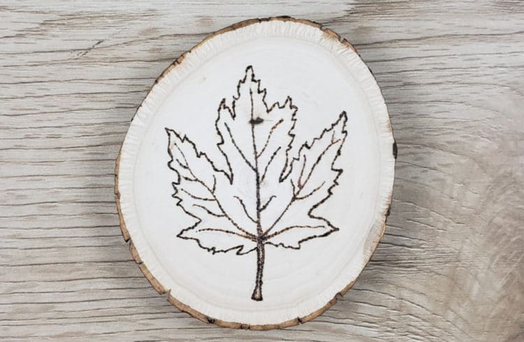 Finished leaf wood burning
