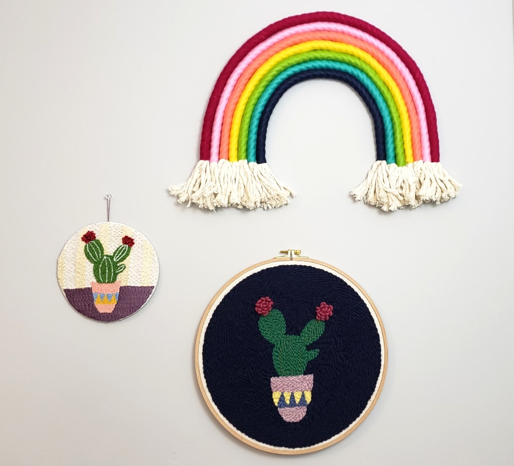 DIY Fiber Art Rainbow Wall Decor