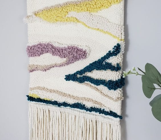punch needle wall hanging fiber art