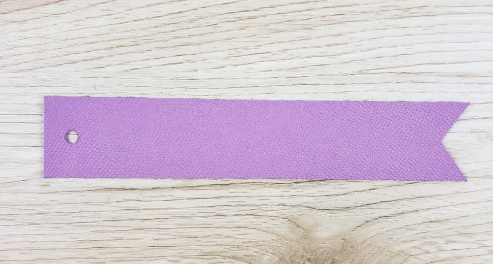 Purple leather bookmark not finished