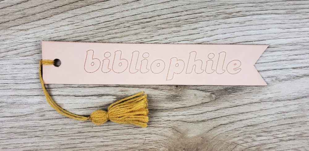 engraved diy leather bookmark