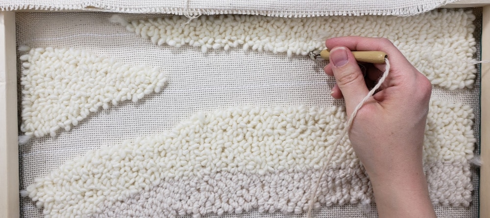 Punching the punch needle wall hanging