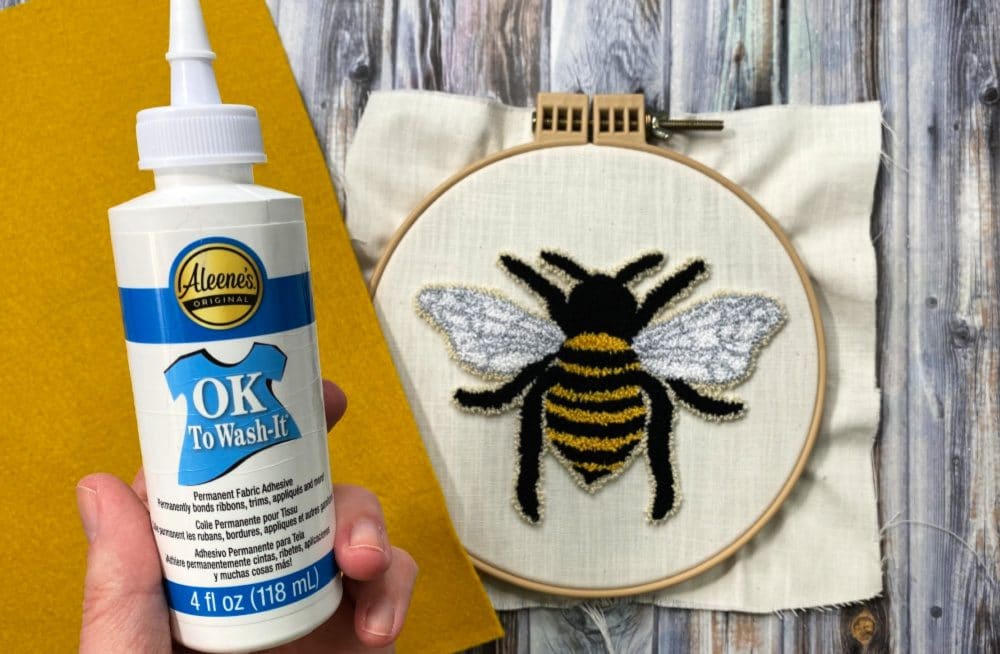 Aleene's ok to wash it fabric glue for punch needle