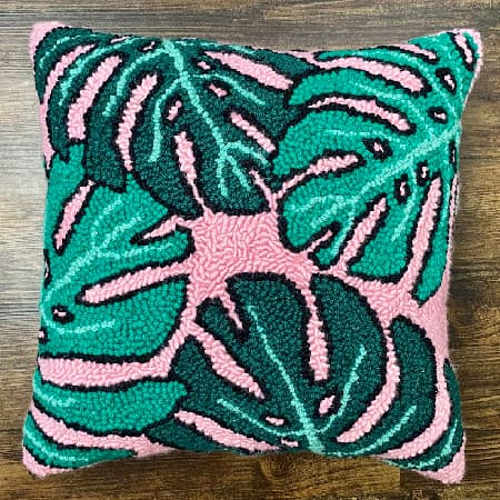 featured image for how to make a punch needle pillow post