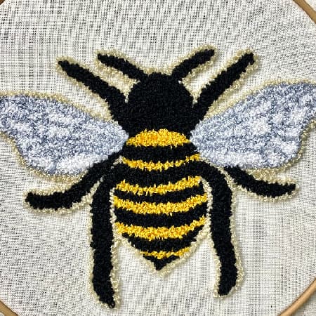 featured image for queen bee punch needle post