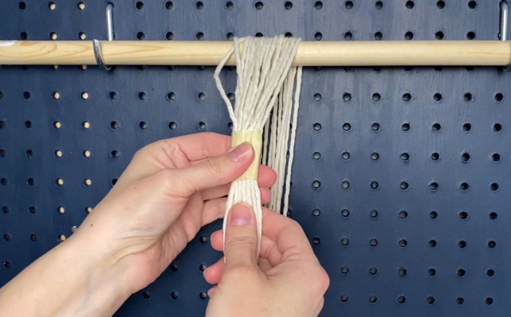 mark beginning of the braid with a piece of tape