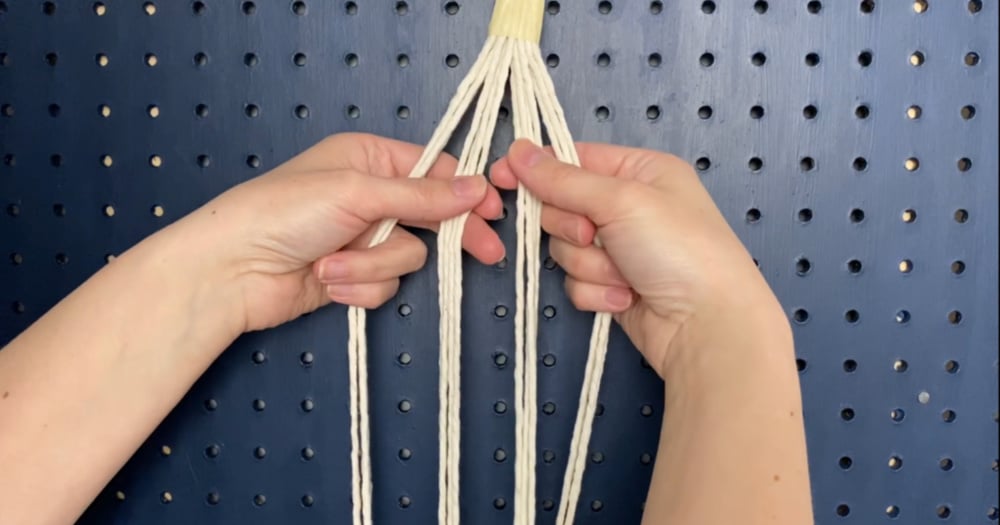 divide the strands for the four strand braid