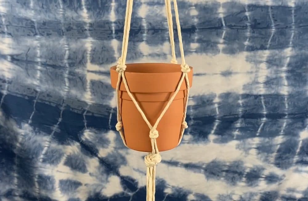 finished plant hanger base | macrame plant hanger tutorial