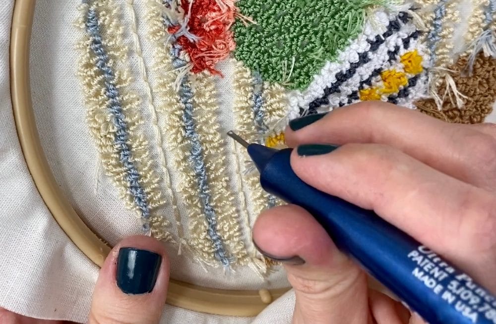 how to do embroidery stitches with a punch needle
