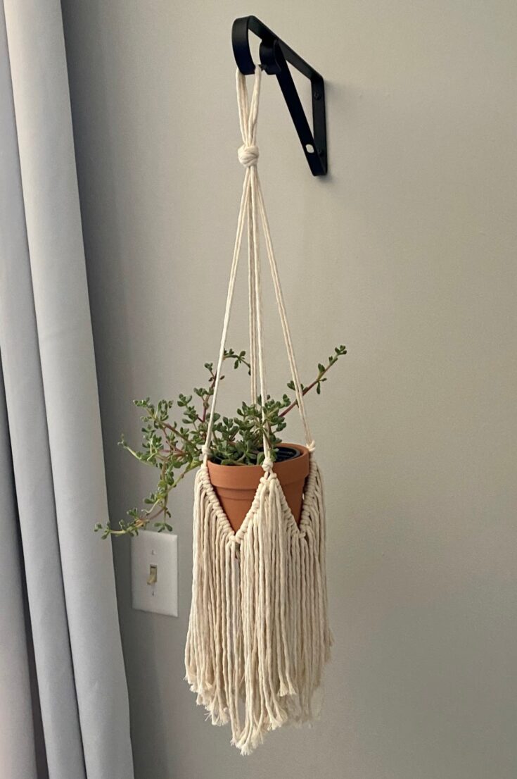 finished plant hanger | macrame plant hanger tutorial