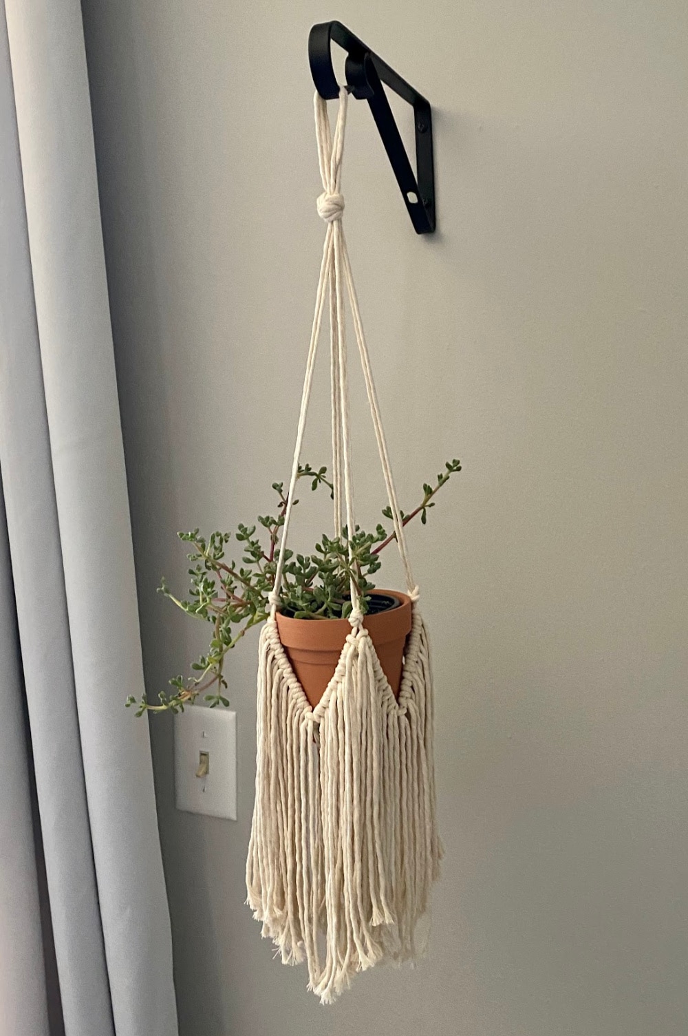 finished plant hanger  | macrame plant hanger tutorial